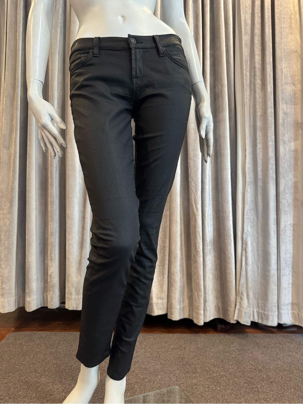 7 For All Mankind Black Skinny Stretch Jeans